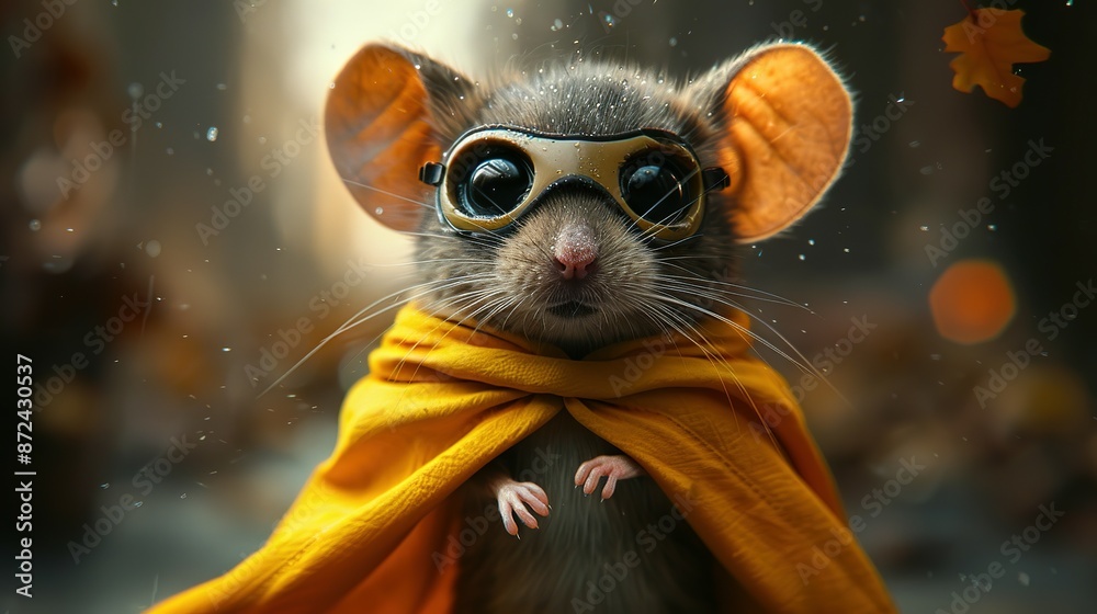 Super Mouse: Cute Hero with Mask and Cape Super Mouse: Cute Hero with Mask and Cape