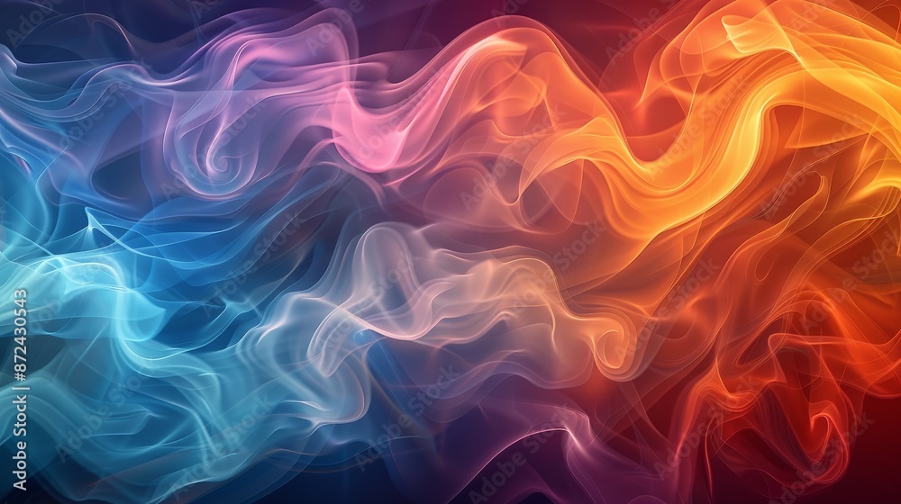 Obraz premium Whispers of Color Elegant Smoke Patterns in Gradients