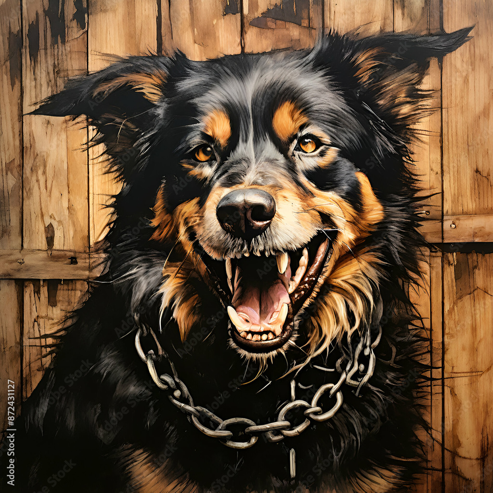 Dog chained Dog chained