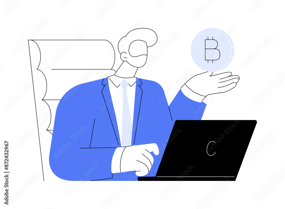 Cryptocurrency investor abstract concept vector illustration. Cryptocurrency investor abstract concept vector illustration.