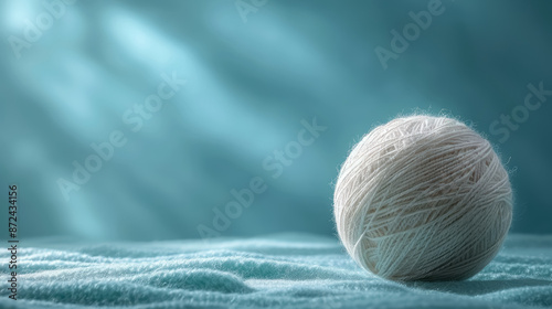 soft ball of white thread in a gentle blue light setting