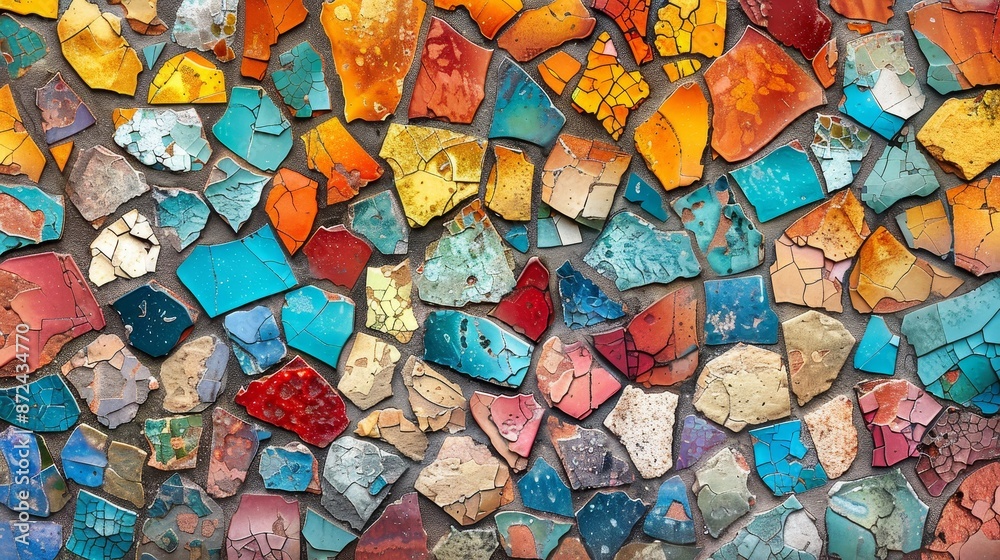 Mosaic Mosaic Irregular Tiles in a Burst of Color Mosaic Mosaic Irregular Tiles in a Burst of Color