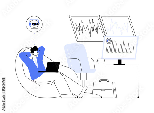 Trading bot abstract concept vector illustration.
