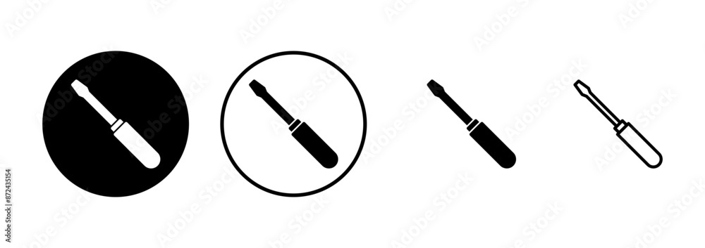 Screwdriver icon vector isolated on white background. Screwdriver vector icon Screwdriver icon vector isolated on white background. Screwdriver vector icon