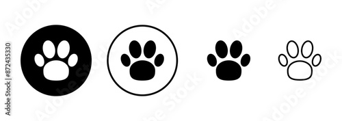 Paw icon vector isolated on white background. Paw Print icon