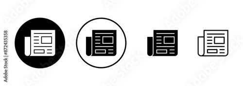 Newspaper icon vector isolated on white background. news paper icon vector