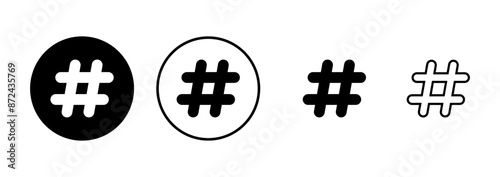 Hashtag icon vector isolated on white background. hashtag vector icon