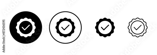 Approved icon vector isolated on white background. Certified Medal Icon vector. check mark