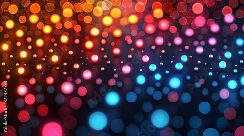 Vibrant polka dot texture with neon-colored dots on a dark background, creating a bold and energetic pattern ideal for nightlife-themed designs and party invites. , Minimalism,
