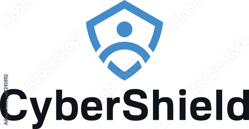 AI abstract cyber security logo illustration design vector, digital connection protector