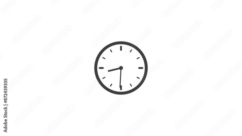 Clock icon flat style 24 hours timer clock animation with moving arrows. Clock icon flat style 24 hours timer clock animation with moving arrows.