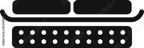 Simple icon of a two person bobsleigh speeding down an ice track