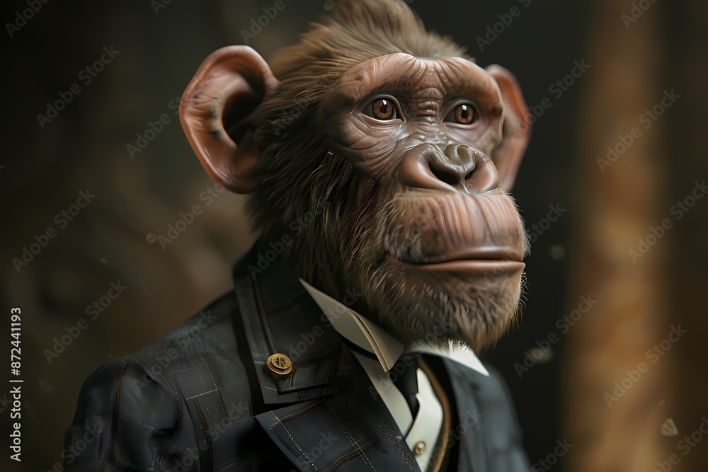 ape in business suit in realistic by generative ai ape in business suit in realistic by generative ai