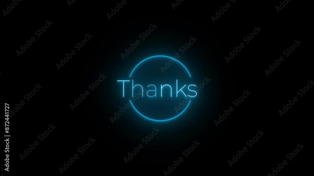 Neon Light Element Animation with Element and text thanks Neon Light Element Animation with Element and text thanks
