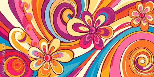 Abstract Floral Psychedelic Pattern