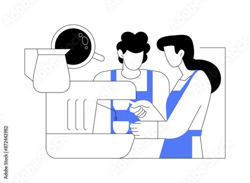 Barista training abstract concept vector illustration.