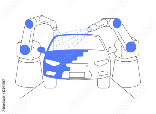 Paint shop abstract concept vector illustration.