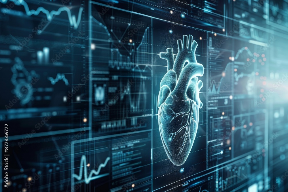 Heart Health Cardiology Concept - Scientific Research, Heart Disease Prevention, Medical Display Heart Health Cardiology Concept - Scientific Research, Heart Disease Prevention, Medical Display
