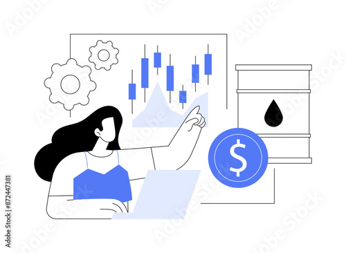 Oil futures trade abstract concept vector illustration.