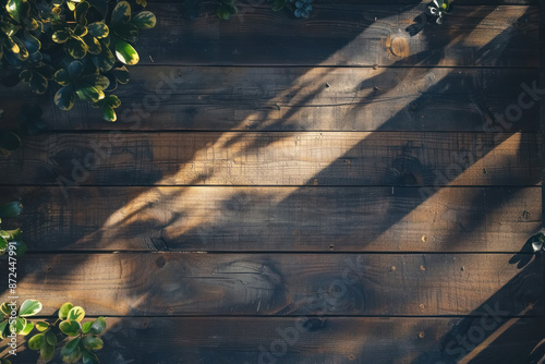 sunlight dappled wooden texture natural background for creative design photo