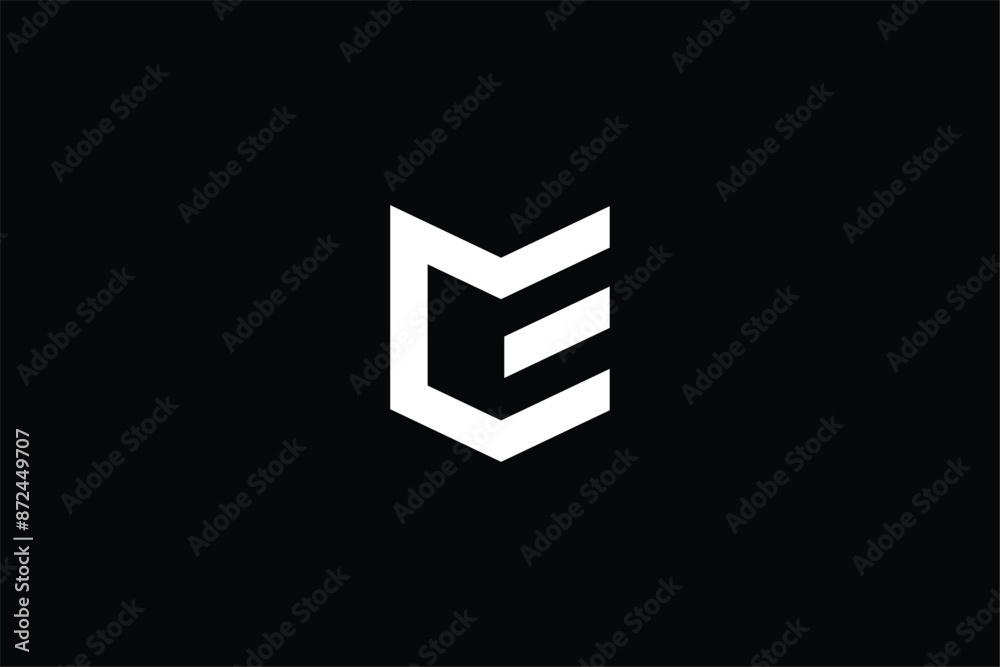 letter C M shield Letter M shield monogram. Elegant minimal logo, Initial T M Shield Logo Template Vector Outstanding professional trendy awesome artistic  