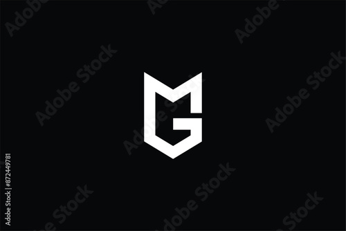 Free Download letter G M shield icon abstract minimal logo, letter M G arrow shield armor royal badge banner icon - GFXLoad