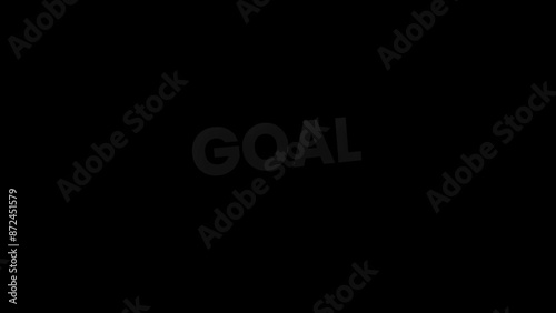 Goal text typography animation Football or soccer celebration