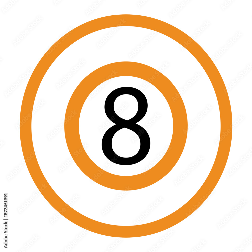 Billiard Ball Icon number 8 vector illustration. EPS 10. Billiard Ball Icon number 8 vector illustration. EPS 10.