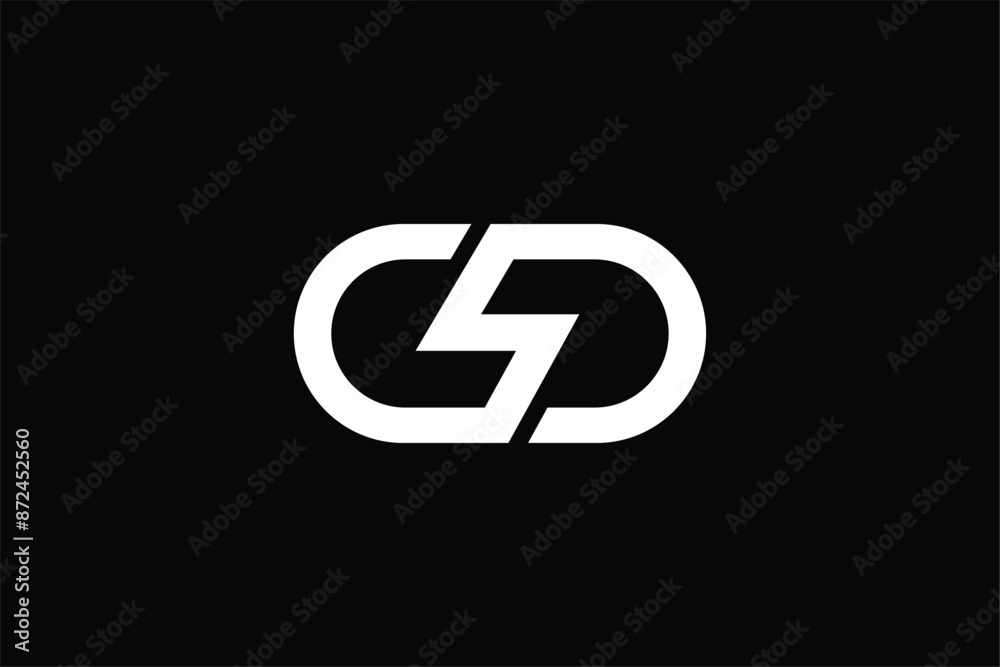 letter DD CD with energy bolt abstract logo, letter CD lightning bolt logo