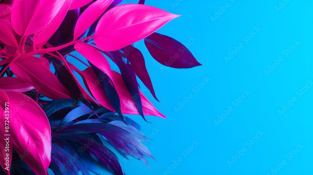 purple and blue tropical leaf background purple and blue tropical leaf background
