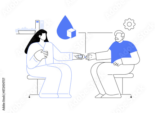 Diabetes check-up abstract concept vector illustration.