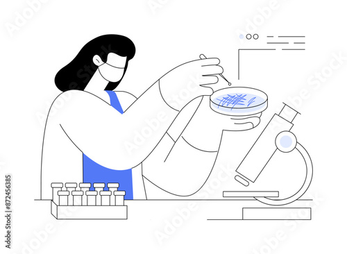 Bacterial culture test abstract concept vector illustration.