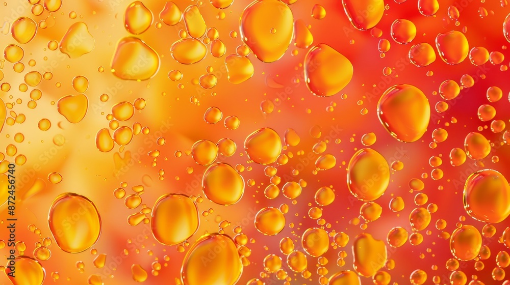 Vibrant Orange and Yellow Oil Droplets Dance in Water Abstract Closeup Image Captures Fluidity and Energy Vibrant Orange and Yellow Oil Droplets Dance in Water Abstract Closeup Image Captures Fluidity and Energy