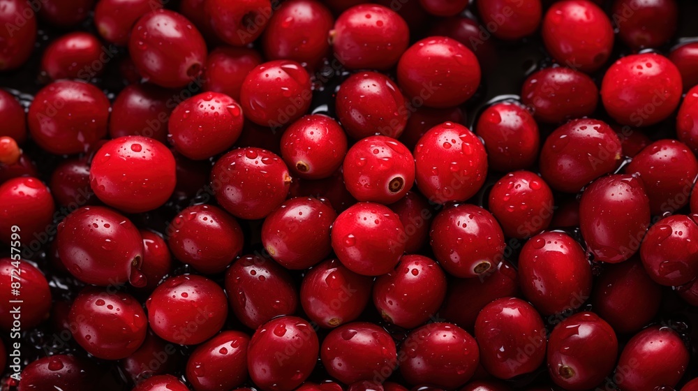 Cranberries backdrop. Fresh, wet cranberries clustered together. Cranberries backdrop. Fresh, wet cranberries clustered together.