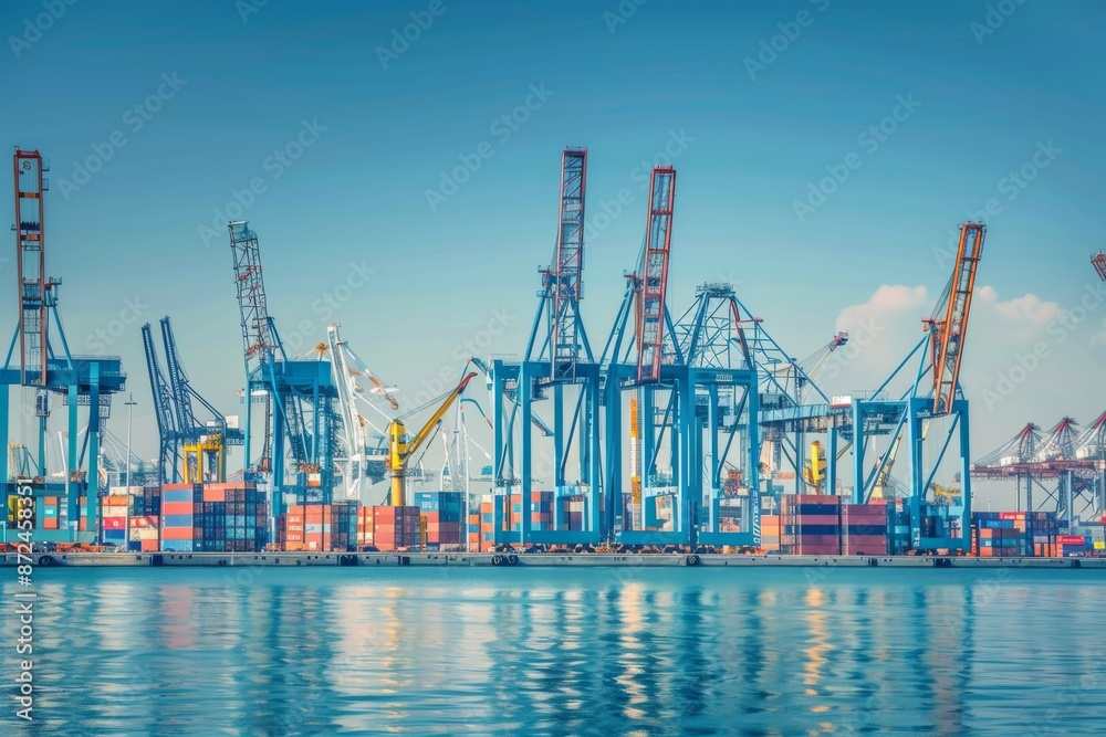 Industrial Harbor Cranes and Containers Industrial Harbor Cranes and Containers