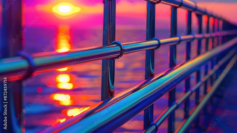 modular metal fence with a high-gloss finish, reflecting the vibrant colors of the setting sun modular metal fence with a high-gloss finish, reflecting the vibrant colors of the setting sun