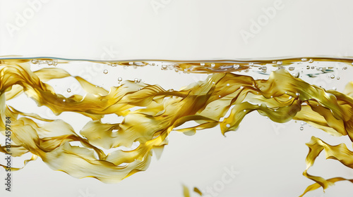 Natural Beauty and Health Revitalization with Kelp Extract on Pure White Background photo