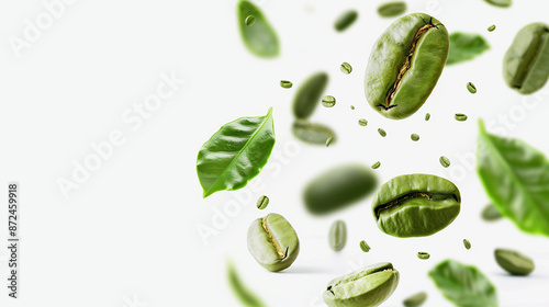 Green Coffee Extract Benefits for Skin and Health Displayed on White photo