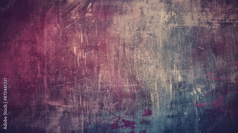 Fototapeta premium Abstract Scratched Texture with Red and Blue Hues