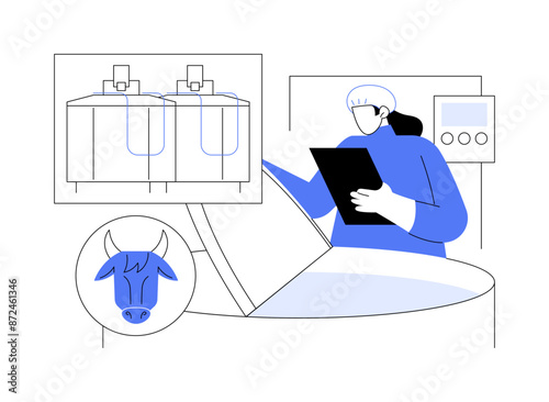 Milk pasteurization abstract concept vector illustration.