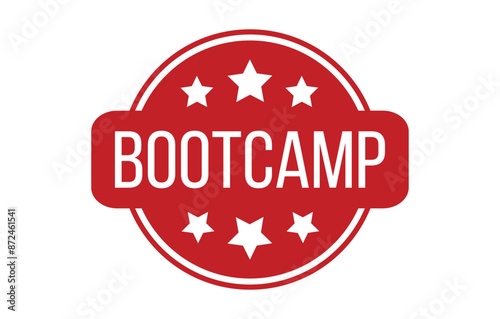 Red Bootcamp Rubber Stamp Seal Vector