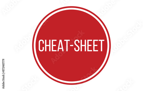 Red Cheat sheet Rubber Stamp Seal Vector illustration isolated on white background