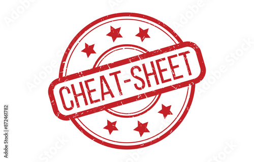 Cheat sheet Rubber Stamp Seal Vector illustration isolated on white background