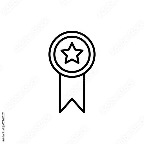 Champion ribbon badge line icon. vector flat trendy style illustration on white background..eps