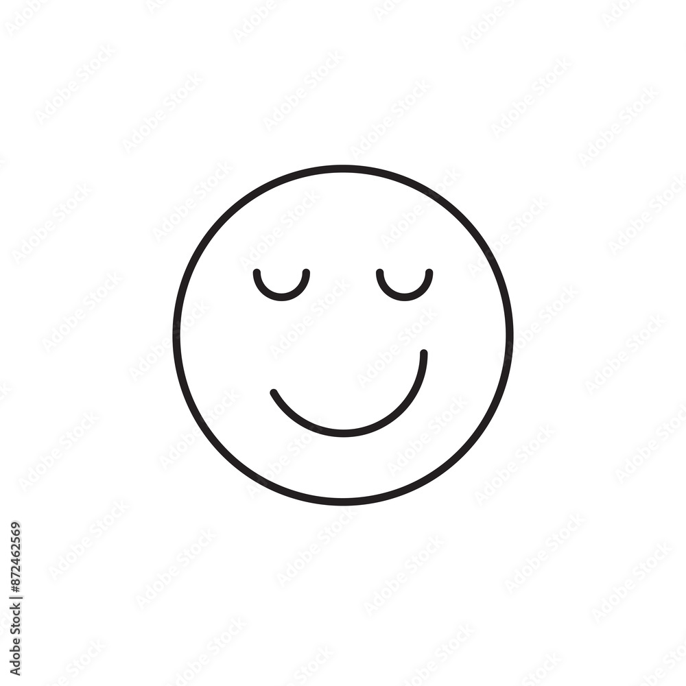 Grinning face emoji vector flat linear illustration for web and app on white background..eps Grinning face emoji vector flat linear illustration for web and app on white background..eps