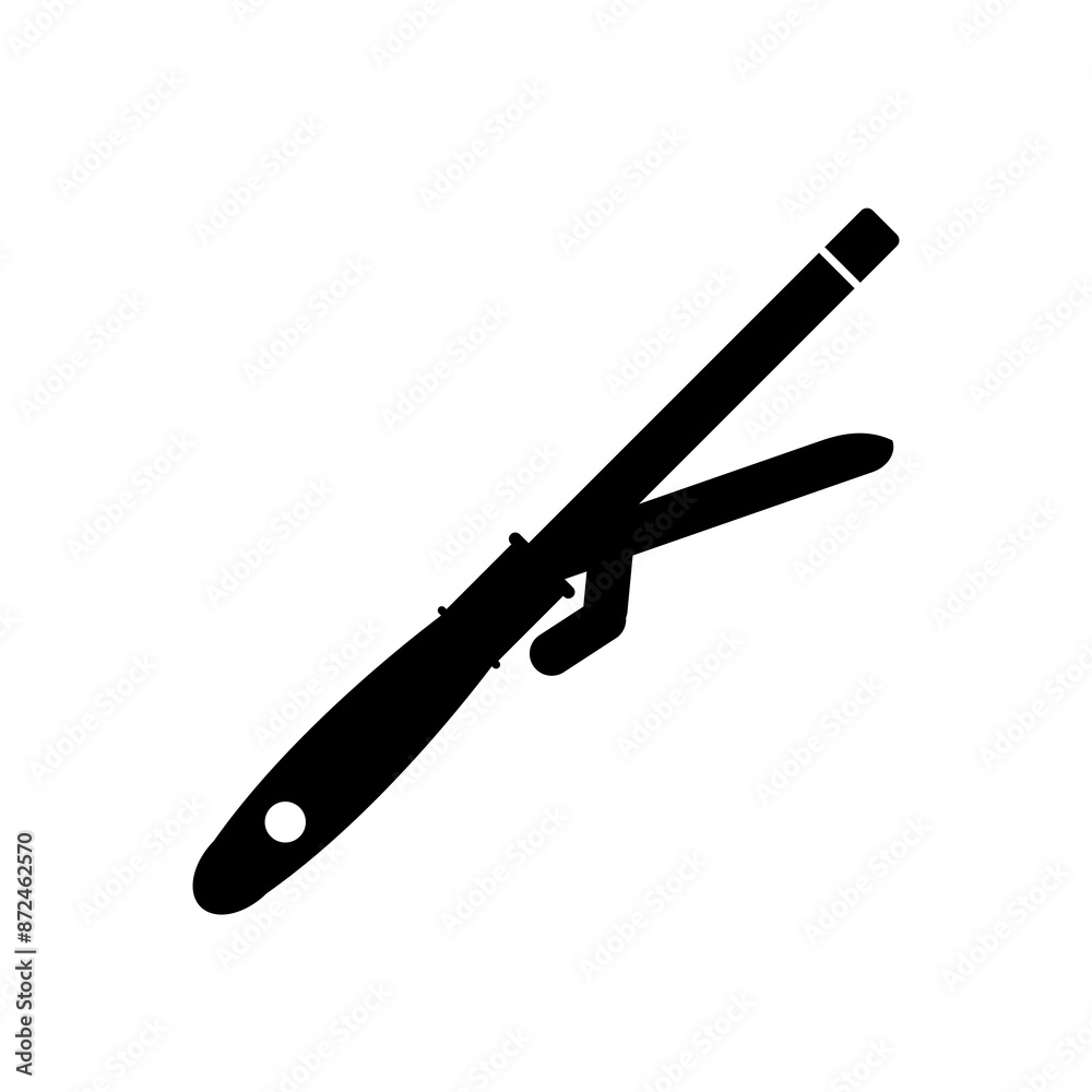 Hair curler icon vector flat black trendy style illustration for web and app on white background..eps Hair curler icon vector flat black trendy style illustration for web and app on white background..eps