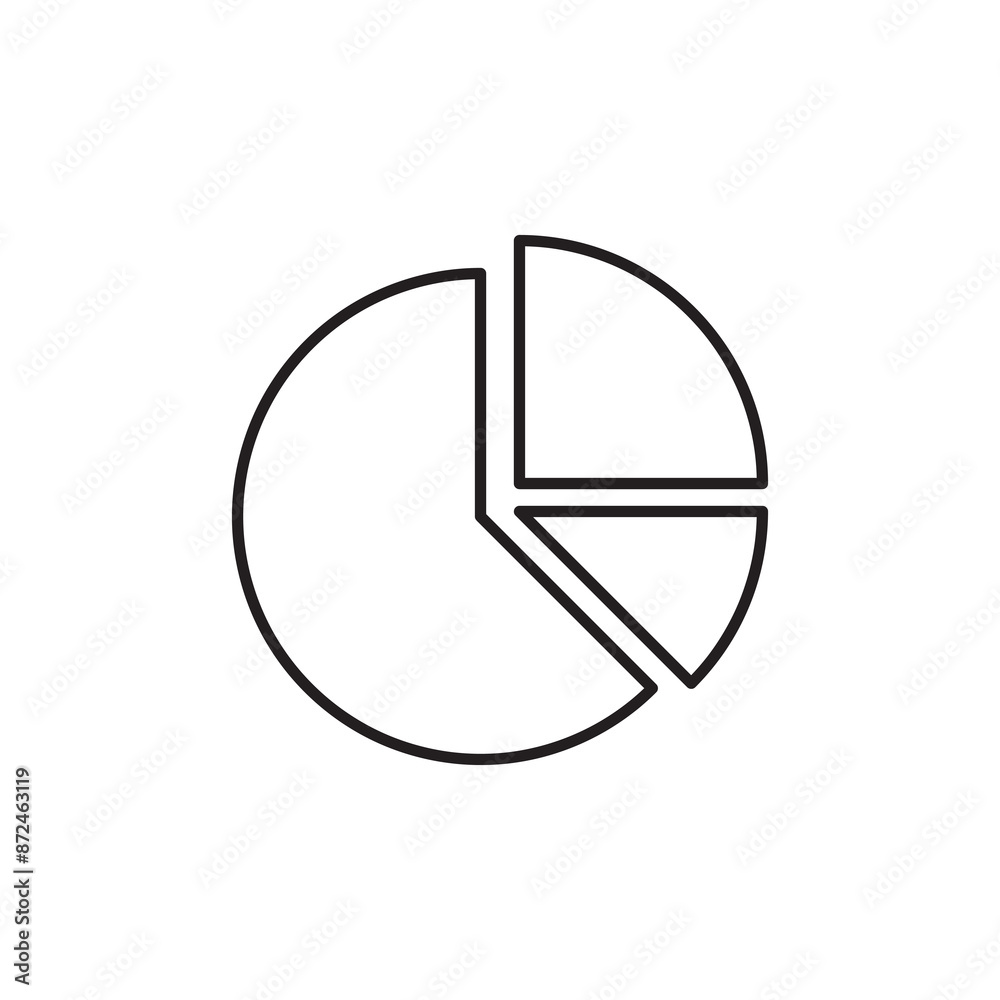 pie chart icon vector, vector flat linear illustration on white background..eps pie chart icon vector, vector flat linear illustration on white background..eps