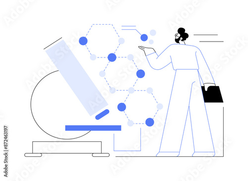 Develop nanomaterial abstract concept vector illustration.