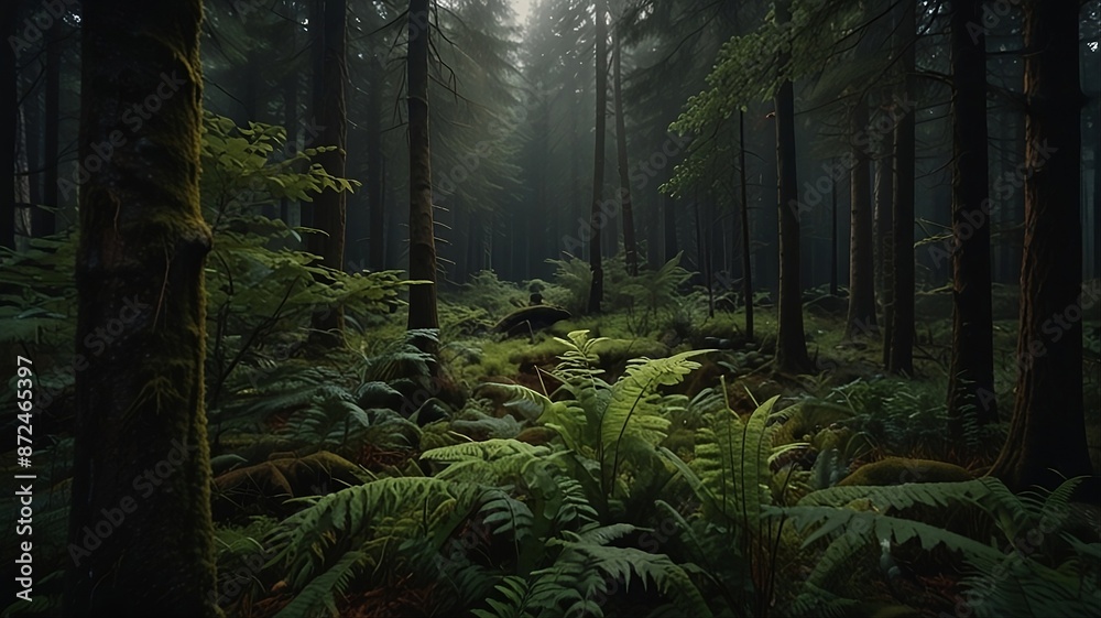 morning in the forest, Early morning and sunrise, in a beautiful forest and natural environment full of life morning in the forest, Early morning and sunrise, in a beautiful forest and natural environment full of life
