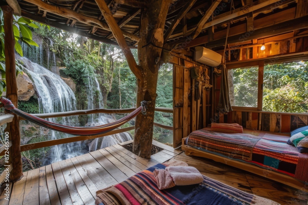 Jungle Retreat: A Rustic Treehouse with Waterfall Views Jungle Retreat: A Rustic Treehouse with Waterfall Views